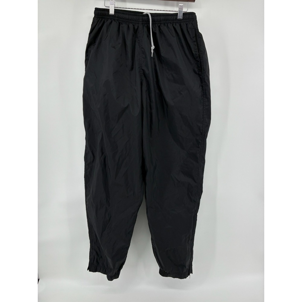 VNT 90's Nike Windbreaker Track Pants Black‎ XL Nylon Joggers Zipper Ankle - Picture 2 of 7